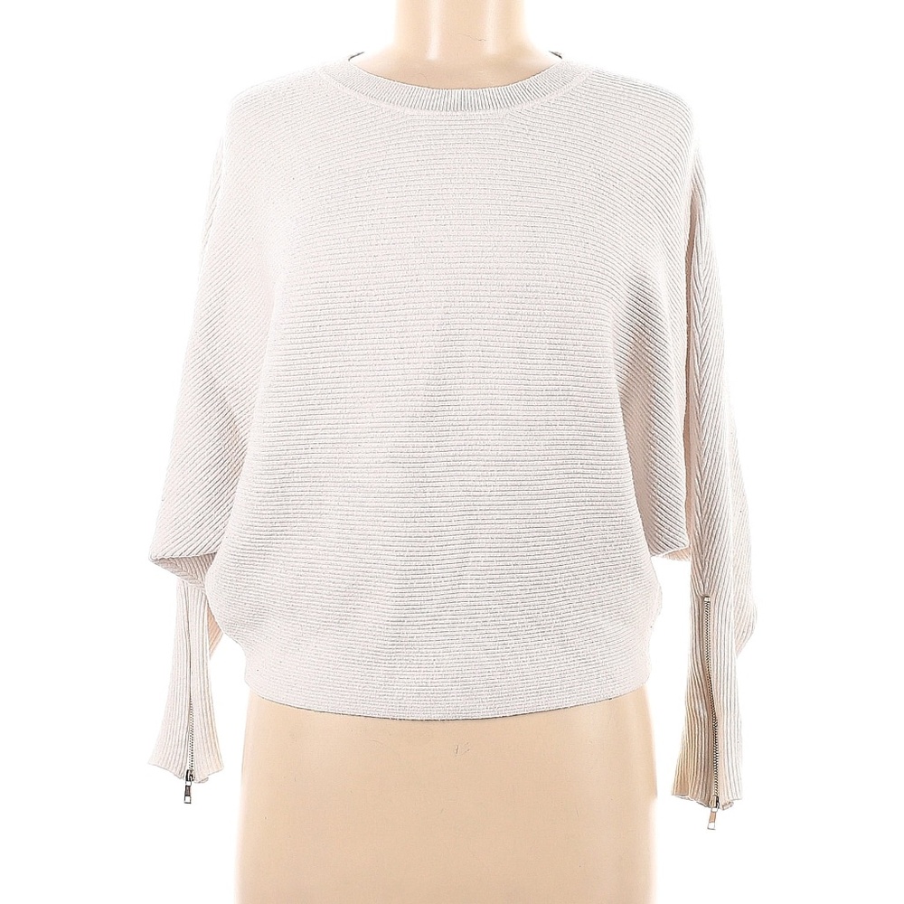 NWOT Light Gray Super Soft Sweater with Zipper Detail